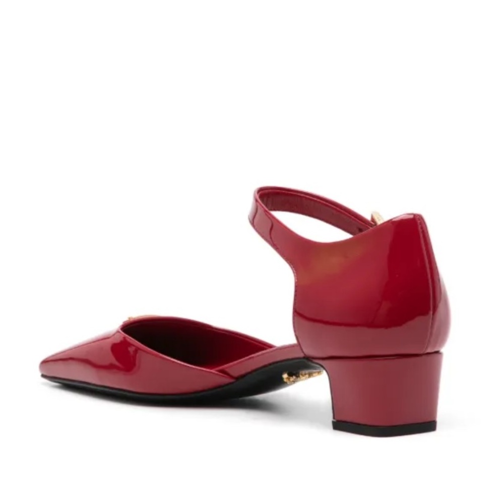 PRADA Red Modellerie D'Orsay Square ToeMary Jane Pumps Heels - size 39 - Picture 4 of 5